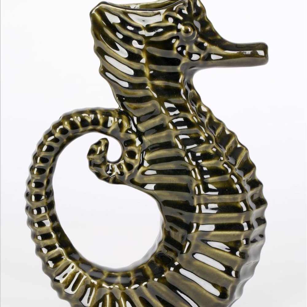 Price Kensington Mid Century Green Seahorse Pitcher Stamped